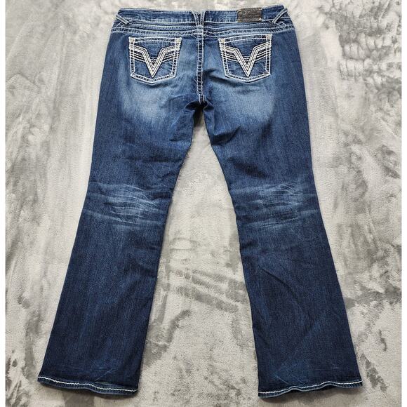 Vigoss Jeans Womens 22/33L Blue The Chelsea Low Rise Slim Boot Cut Stretch Denim - Picture 3 of 16